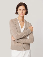 Jigsaw Natural Merino Double Front Cardigan - Image 1 of 7