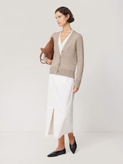 Jigsaw Natural Merino Double Front Cardigan - Image 3 of 7