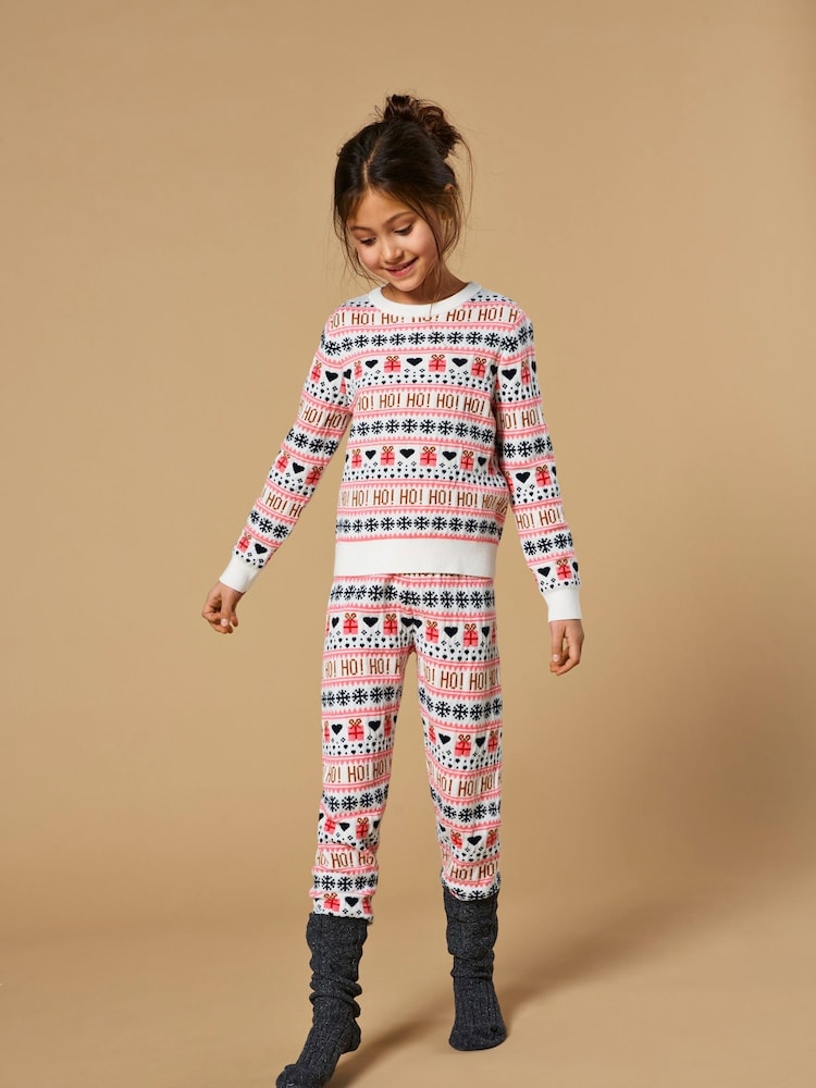 ONLY KIDS Christmas Knitted White Leggings - صورة 1 من 2