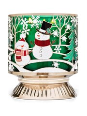 Bath & Body Works Happy Snowmen Scene 3-Wick Candle Holder - Image 1 of 1