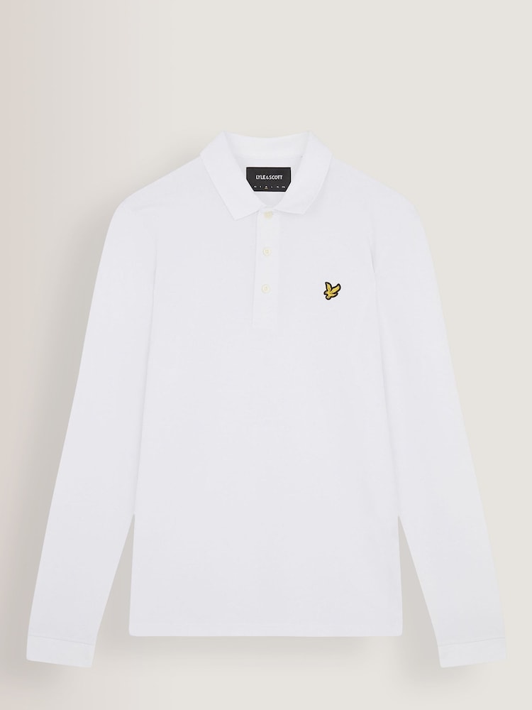 Lyle & Scott White Long Sleeve Polo Shirt - Image 5 of 5 Lyle & Scott White Long Sleeve Polo Shirt - Image 5 of 5