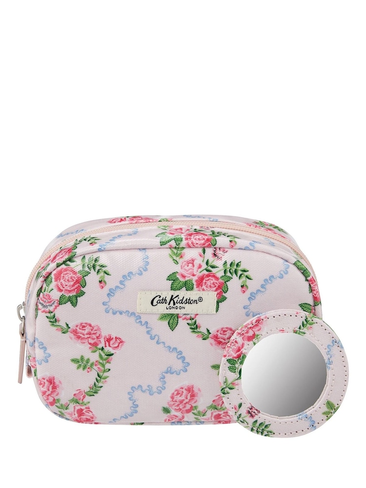 Cath Kidston Make Up Bag with Mirror Flutter Rose - Image 1 of 4
