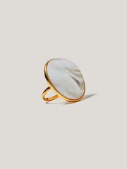 Jigsaw Gold Tone Mother Of Pearl Ring - Image 5 of 5