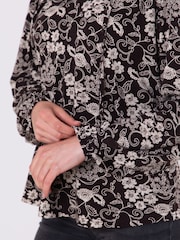 Lakeland Clothing Mia Jersey Long Sleeve Brown Blouse - Image 2 of 6
