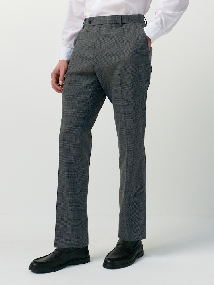 Brown Slim Check Trousers - Image 1 of 6