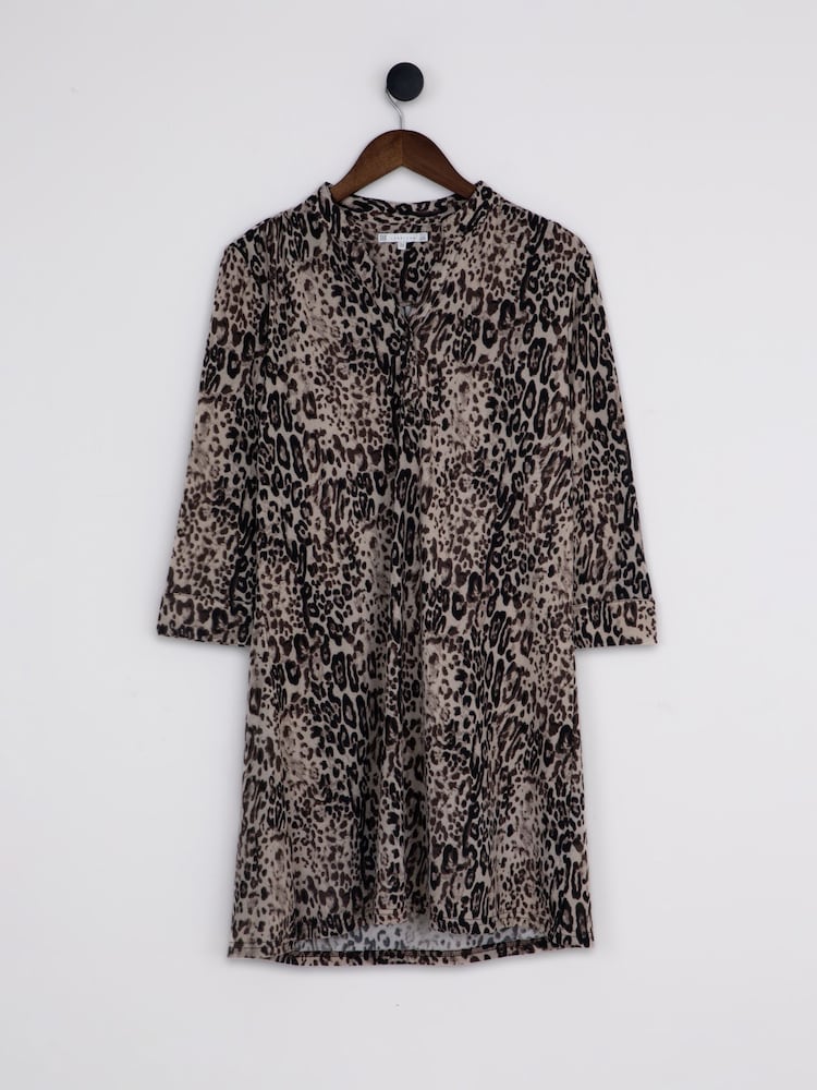 Lakeland Clothing Leopard Print Cecille Tunic Brown Dress - Изображение 1 из 4