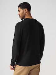 Black Crew Neck Regular Fit Soft Touch Jumpers 2 Pack - Image 3 of 8