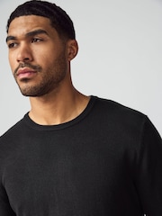 Black Crew Neck Regular Fit Soft Touch Jumpers 2 Pack - Image 5 of 8
