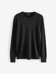 Black Crew Neck Regular Fit Soft Touch Jumpers 2 Pack - Image 6 of 8