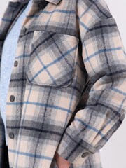 Lakeland Clothing Blue Madeline Longline Check Shacket - Image 4 of 6