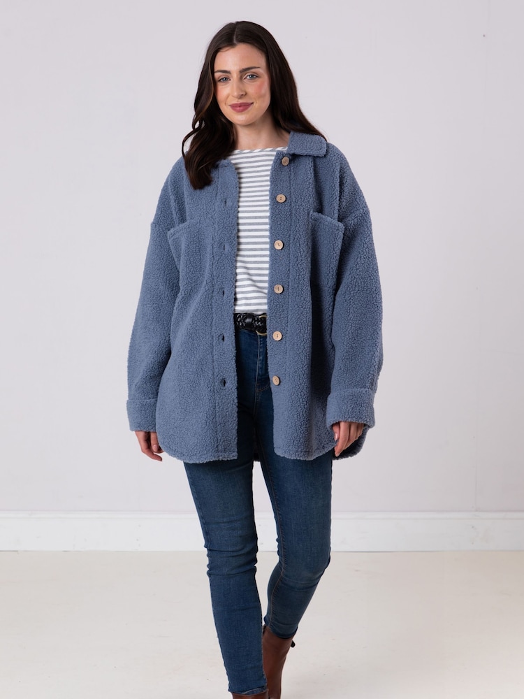 Lakeland Clothing Blue Teddie Button Down Jacket - Image 2 of 7