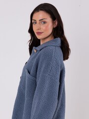 Lakeland Clothing Blue Teddie Button Down Jacket - Image 3 of 7