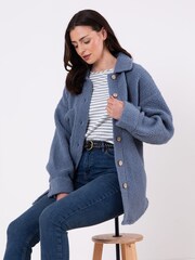 Lakeland Clothing Blue Teddie Button Down Jacket - Image 6 of 7