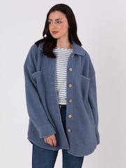 Lakeland Clothing Blue Teddie Button Down Jacket - Image 7 of 7