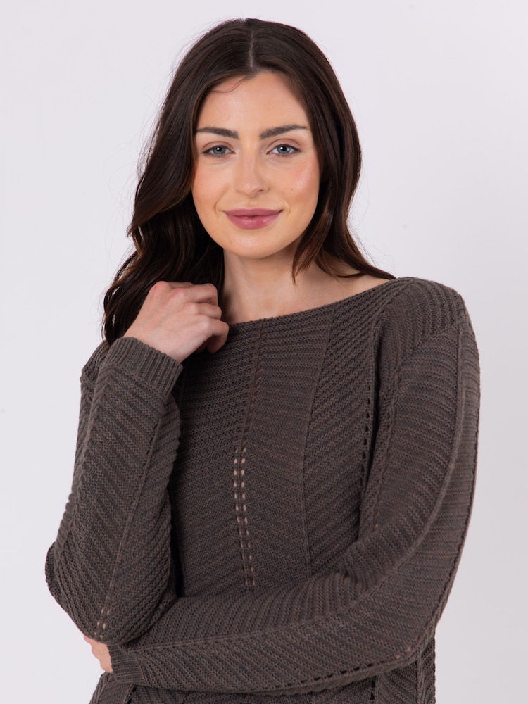 Lakeland Clothing Cleo Knitted Brown Jumper - Image 1 of 4