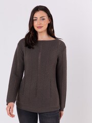 Lakeland Clothing Cleo Knitted Brown Jumper - Image 2 of 4