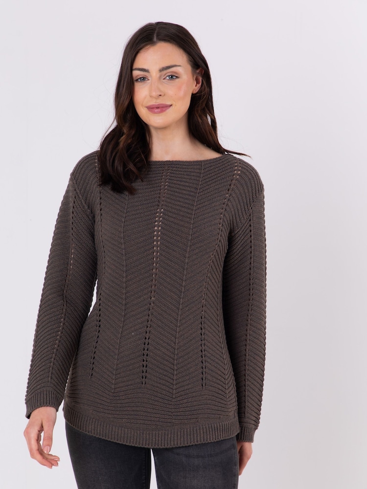 Lakeland Clothing Cleo Knitted Brown Jumper - Image 2 of 4