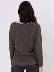 Lakeland Clothing Cleo Knitted Brown Jumper - Image 3 of 4