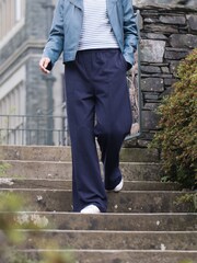 Lakeland Clothing Blue Saskia Wide Leg Seam Detail Trousers - Image 1 of 2