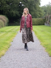 Lakeland Clothing Mollie Long Sleeve Maxi Brown Dress - Image 1 of 3