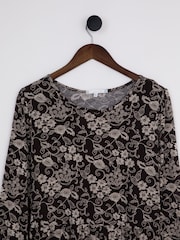 Lakeland Clothing Mollie Long Sleeve Maxi Brown Dress - Image 3 of 3