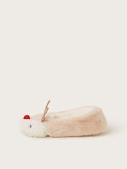 Monsoon Natural Fluffy Reindeer Slippers and Mask Set - Image 2 of 3