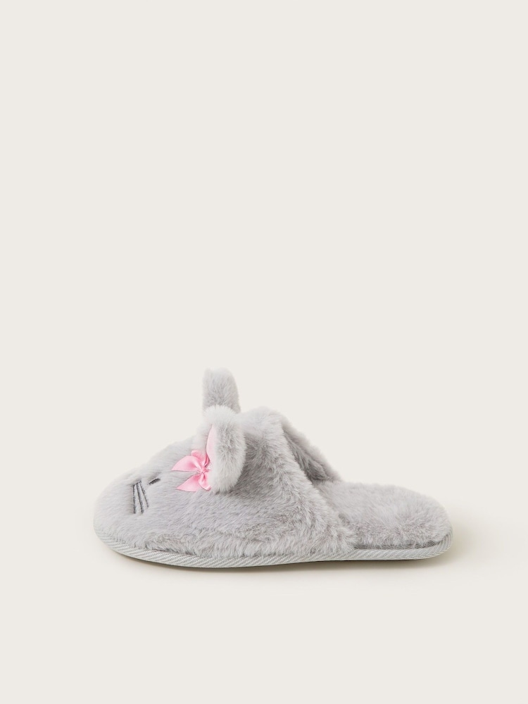 Monsoon Grey Fluffy Bunny Slippers and Mask Set - Image 2 of 3
