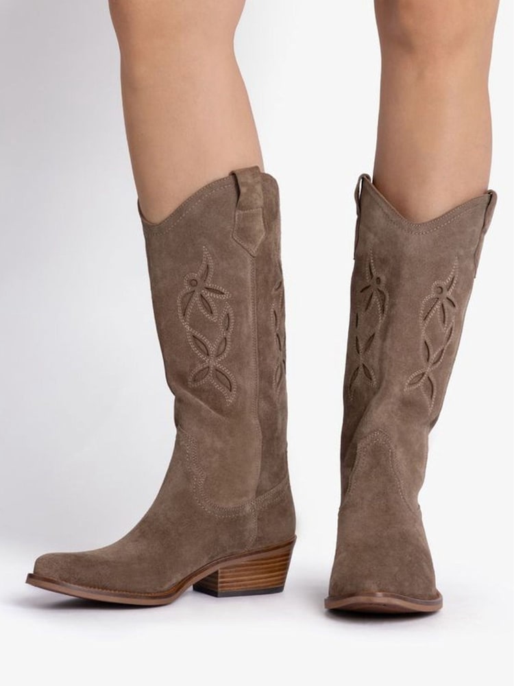 Penelope Chilvers Brown Jasmine Embroidered Cowboy Boots - Image 1 of 4