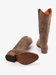 Penelope Chilvers Brown Jasmine Embroidered Cowboy Boots - Image 3 of 4