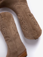 Penelope Chilvers Brown Jasmine Embroidered Cowboy Boots - Image 4 of 4