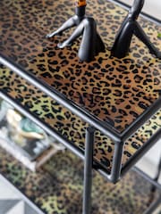 Rockett St George Leopard Print Glass Console - Image 1 of 7