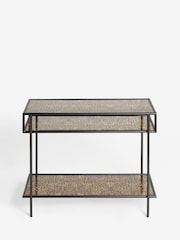 Rockett St George Leopard Print Glass Console - Image 6 of 7
