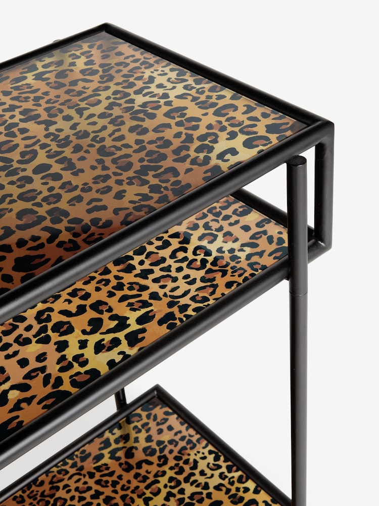 Rockett St George Leopard Print Glass Console - Image 7 of 7