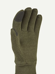 Verde - Guantes de punto cortavientos con cuello de SealSkinz - Imagen 2 de 3