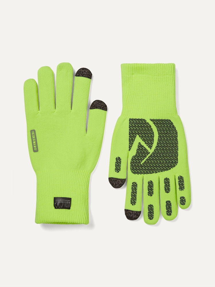 Желтый - Непромокаемые вязаные перчатки SEALSKINZ Anmer All Weather Ultra Grip - Image 1 of 3