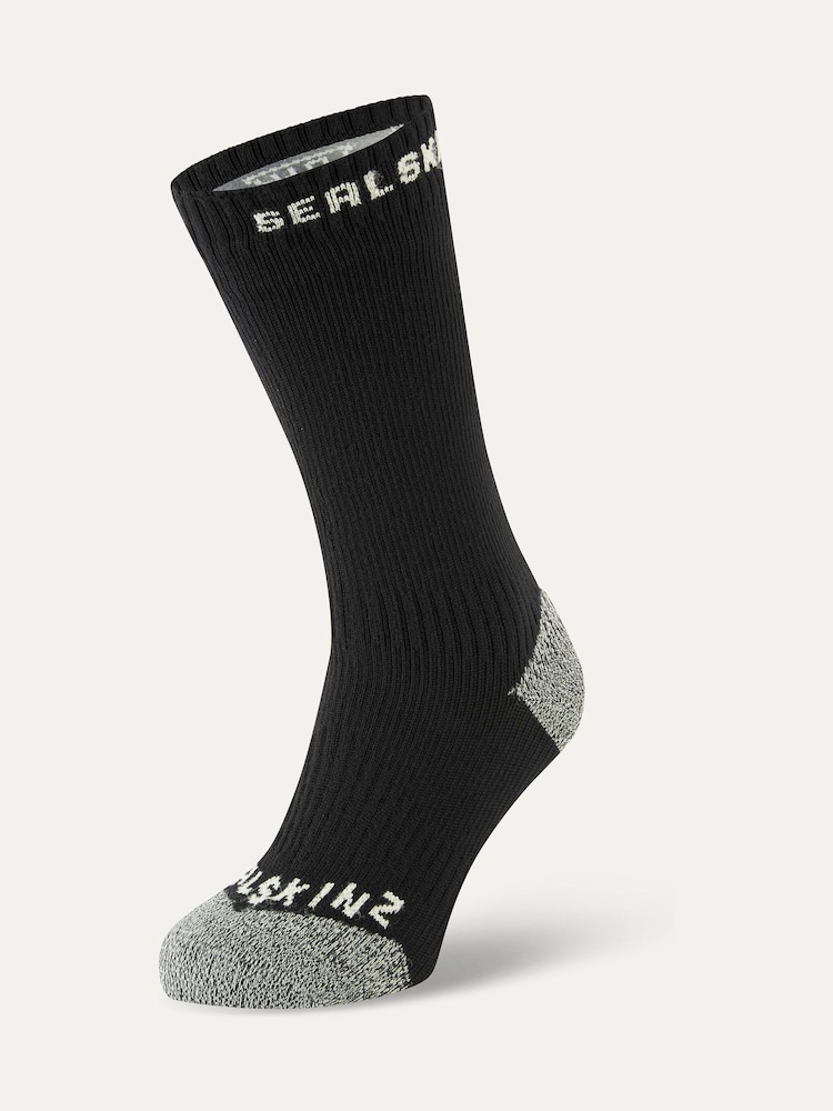 Amarillo - Calcetines de largo medio negros resistentes al agua y a todas las condiciones meteorológicas con tejido Hydrostop Briston de Sealskinz - Imagen 1 de 2