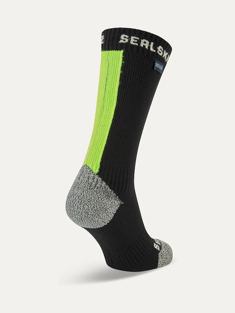 Amarillo - Calcetines de largo medio negros resistentes al agua y a todas las condiciones meteorológicas con tejido Hydrostop Briston de Sealskinz - Imagen 2 de 2