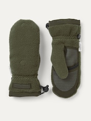 Verde - Sealskinz Sturston Windproof Sherpa Fleece Convertible Winter Mittens - Imagen 1 de 3