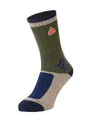 Sealskinz Green Gresham Wool Mid Colour Block Socks - Image 1 of 2