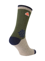 Sealskinz Green Gresham Wool Mid Colour Block Socks - Image 2 of 2