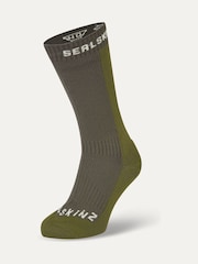 Sealskinz Starston Green Waterproof Cold Weather Mid Length Socks - Image 1 of 2