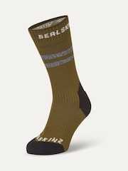 Sealskinz Green Runton Waterproof Cold Weather Mid Length Socks With Hydrostop - Image 1 of 2