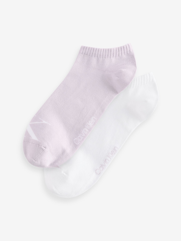 Calvin Klein White Monogram Socks 2 Pack - Image 1 of 3