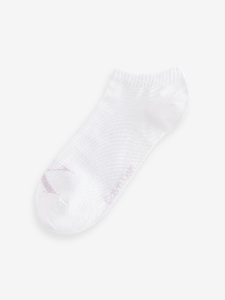 Calvin Klein White Monogram Socks 2 Pack - Image 3 of 3