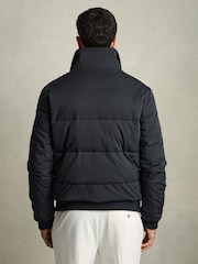 Reiss Navy/ White Borg Misty Faux-Fur Collar Puffer Jacket - Image 5 of 7