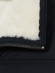 Reiss Navy/ White Borg Misty Faux-Fur Collar Puffer Jacket - Image 7 of 7
