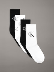 Calvin Klein Black Women Aop Logo Giftbox Socks 4 Pack - Image 1 of 2