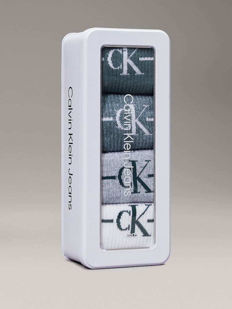 Calvin Klein White Men Giftbox Socks 4 Pack - Image 2 of 2