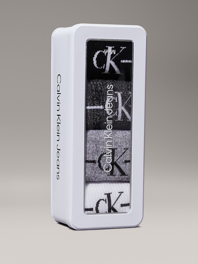 Calvin Klein Black Men Giftbox Socks 4 Pack - Image 2 of 2