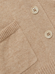 Camel - Reiss Juni Wool-Blend črtast; progast-Detail pletena jopa S kašmirjem - Slika 4 iz 4